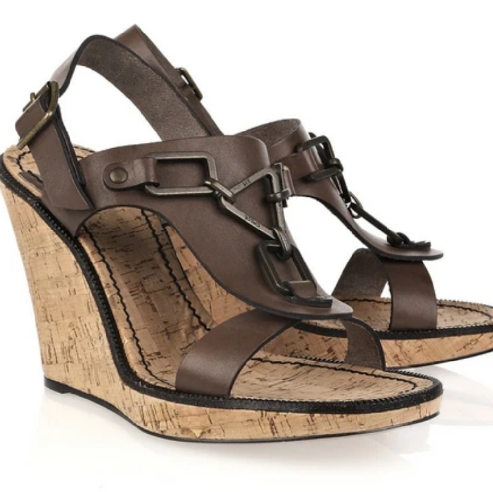 See By Chloe Dark Brown Cork Wedges